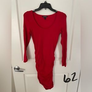 Express - red scrunch dress XS